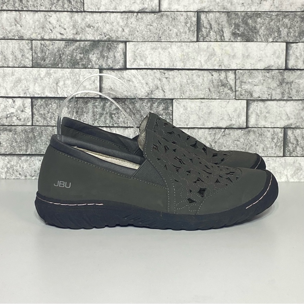 JBU by Jambu Memory Foam gray slip-on cut-out pattern Loafers 9 Wide